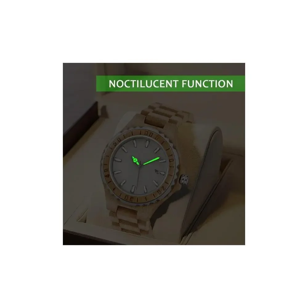Tiong Brand Wooden Watches Mens with Handmade Colorful Bamboo Wood Watch Analog